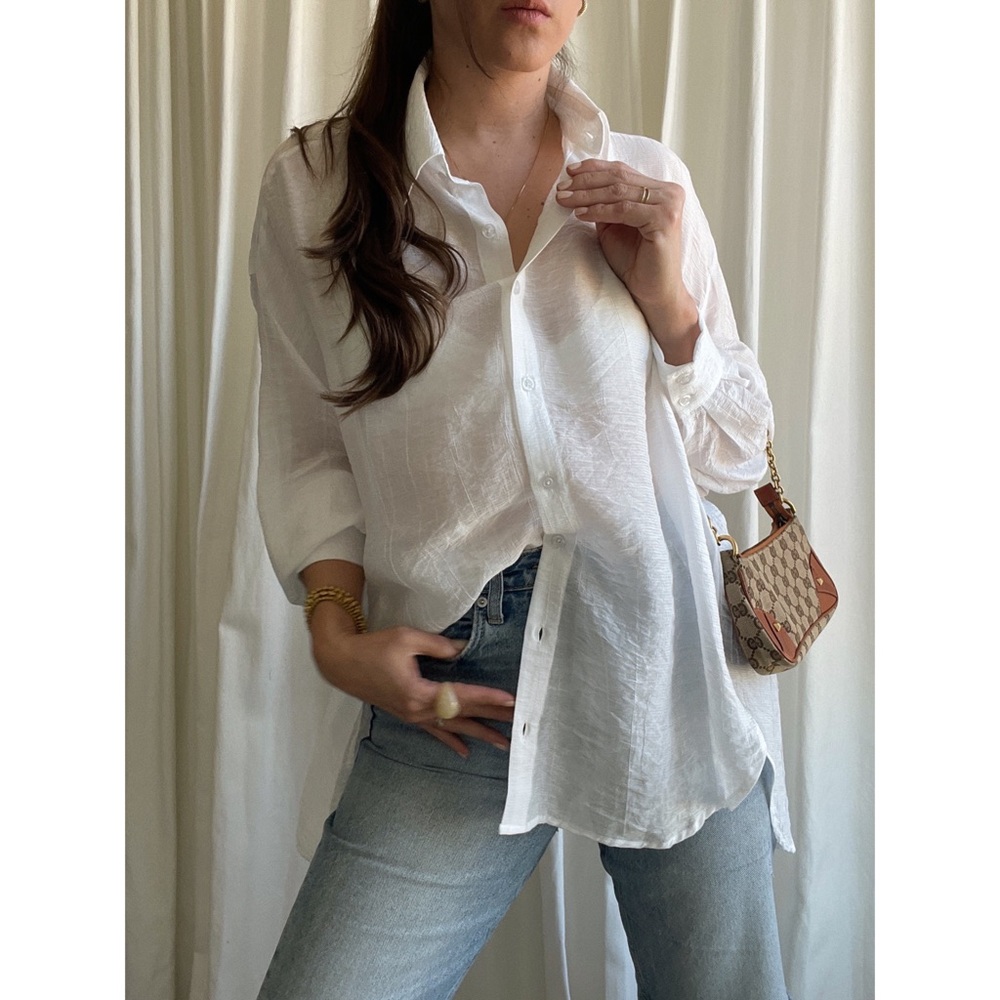 GLAY OVERSIZED SHIRT — In White - Picture 7 of 11